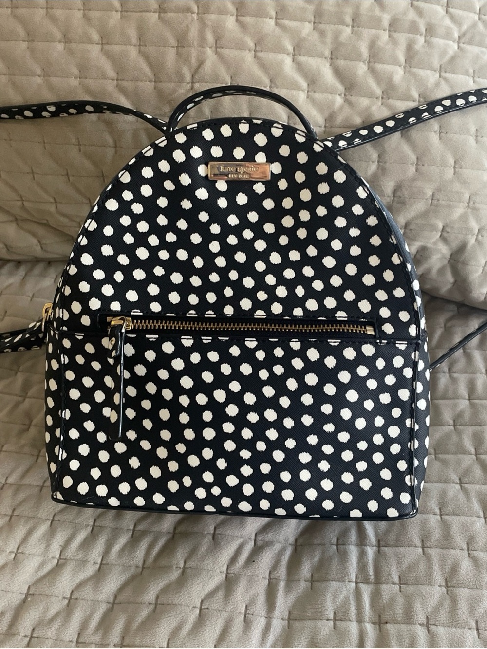 kate spade Black and White Polka Dot Mini Backpack